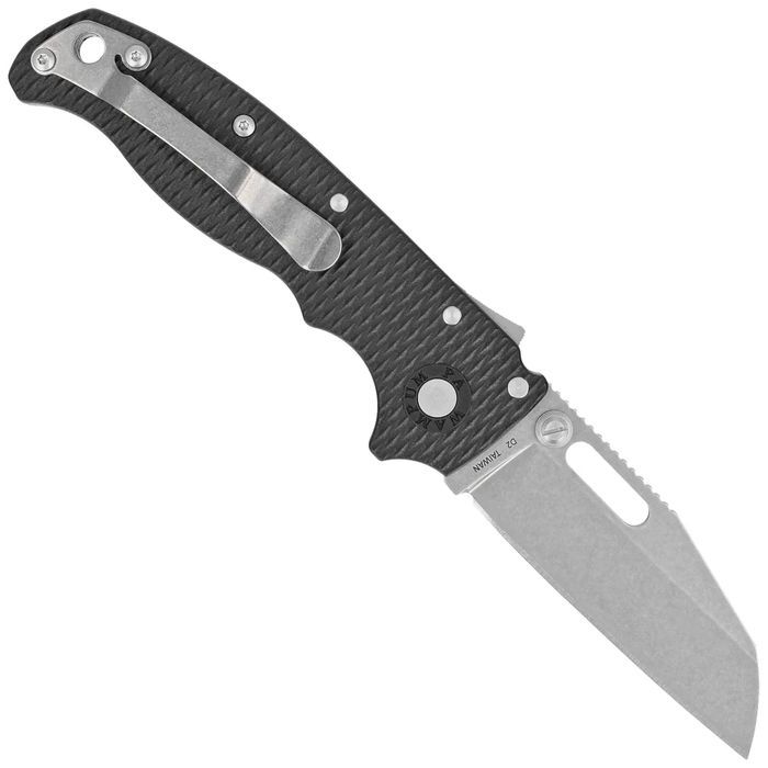 Nóż składany Demko AD20.5 Shark Foot Black Grivory, Stonewashed D2 by