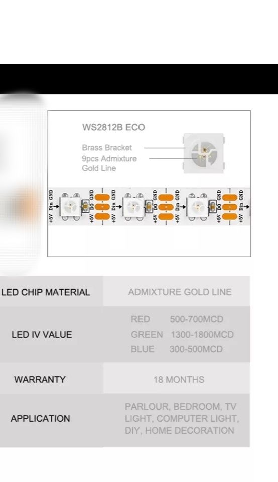 Светодиодная лента WS2812 Beco White PCB 1м 30 IP30