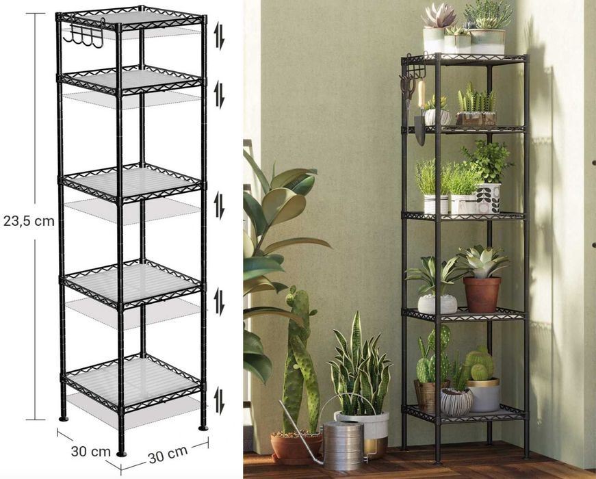 Półka łazienkowa stojąca z metalu wytrzymała obciążenie do 100kg ideał