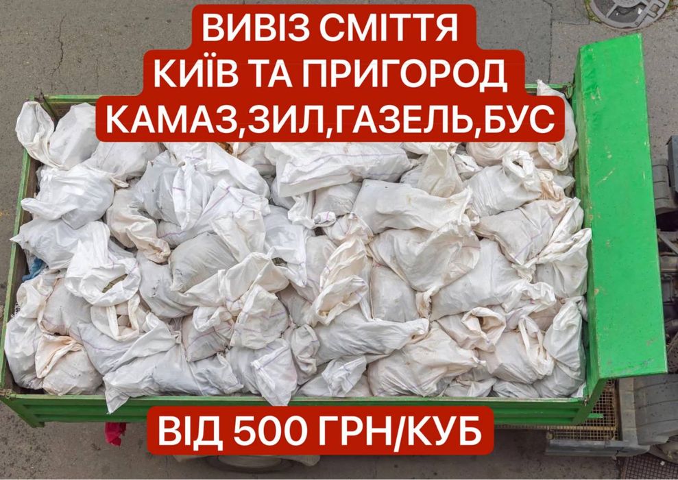 Вивіз сміття Київ/область | Будівельне сміття | Старі меблі | Мотлох