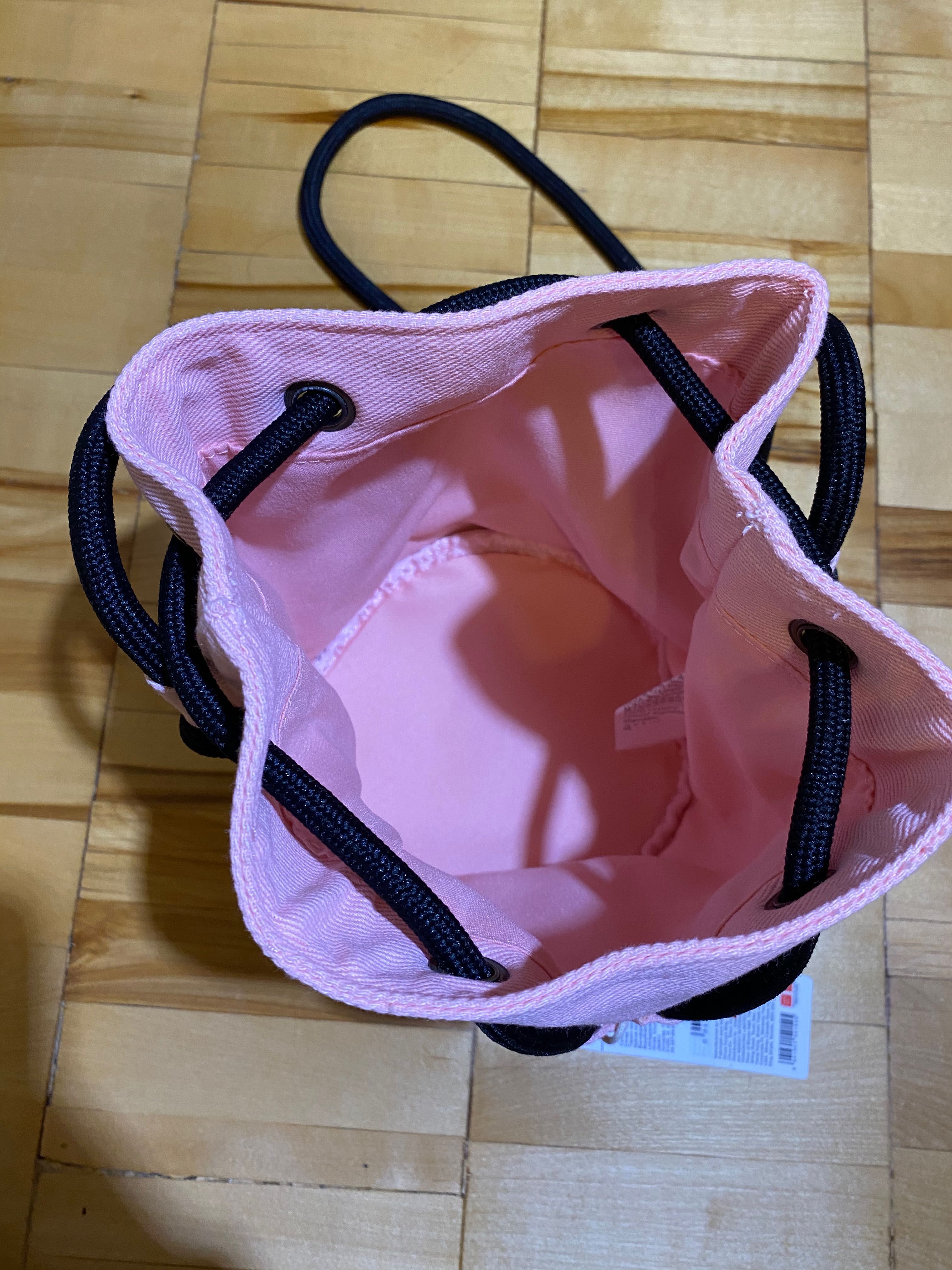 Сумка мешок тканевая розовая miniso