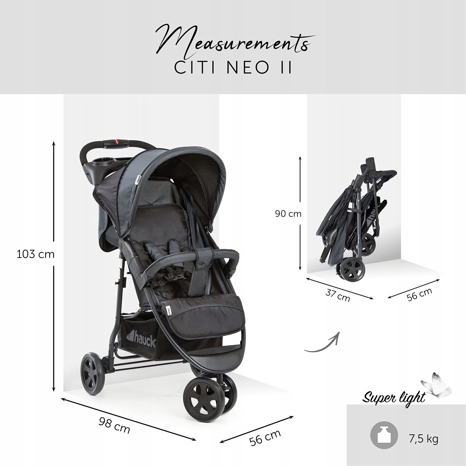 Hauck Wózek spacerowy Citi Neo Ii Black