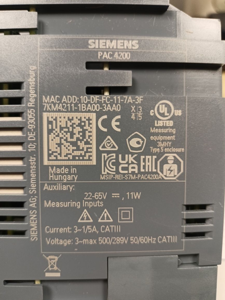 Analizator sieci Siemens PAC4200 7KM4211-1BA00-3AAA0