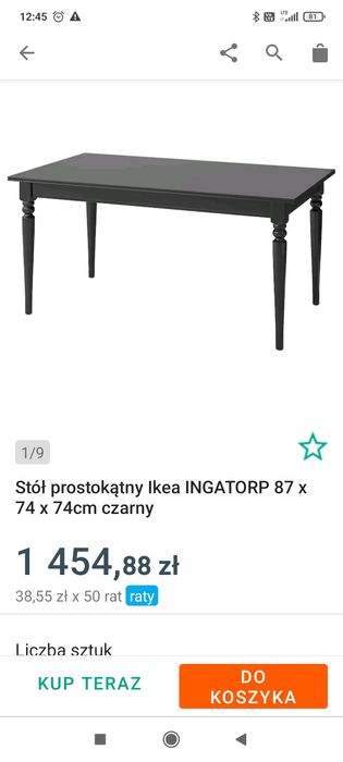 Nowy stół Ikea plus 4 krzesła