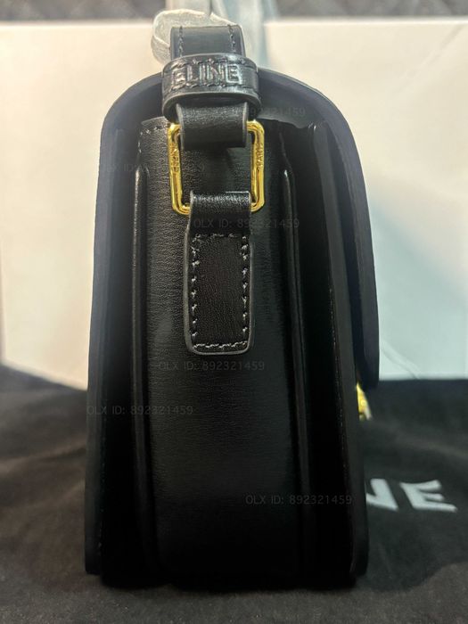Celine Triomphe Classique 2025 Black Сумка Селин Триумф черная кожаная