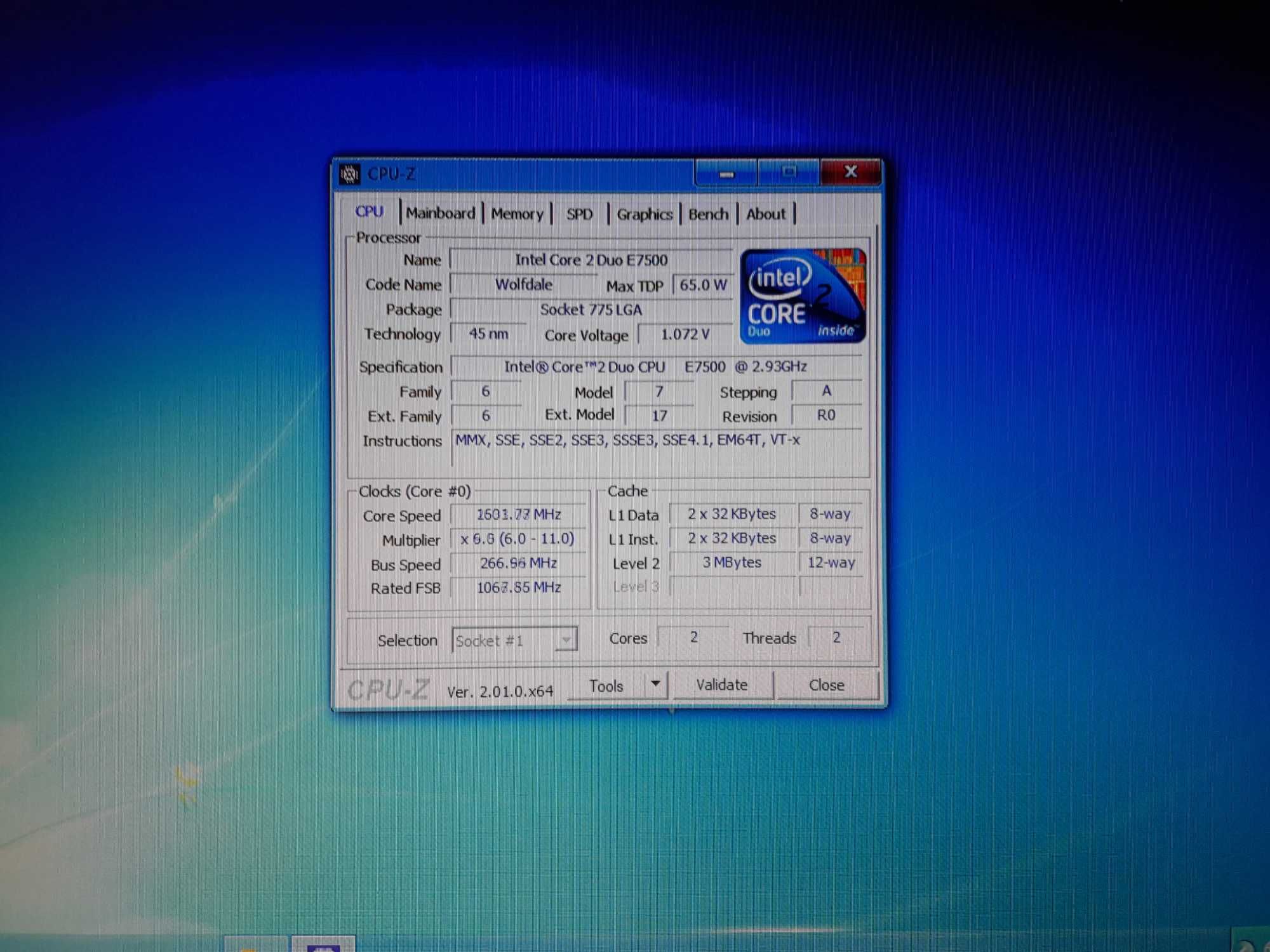 Процессор Intel Core 2 Duo E7500 (LGA 775) новый