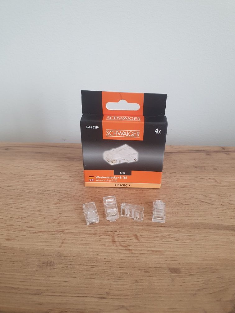 Zestaw złącz RJ45 wtyk Western 8(8) Schwaiger