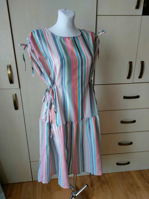 Shein NOWA sukienka oversize 44/46 2XL/3XL bawełna wiskoza paski