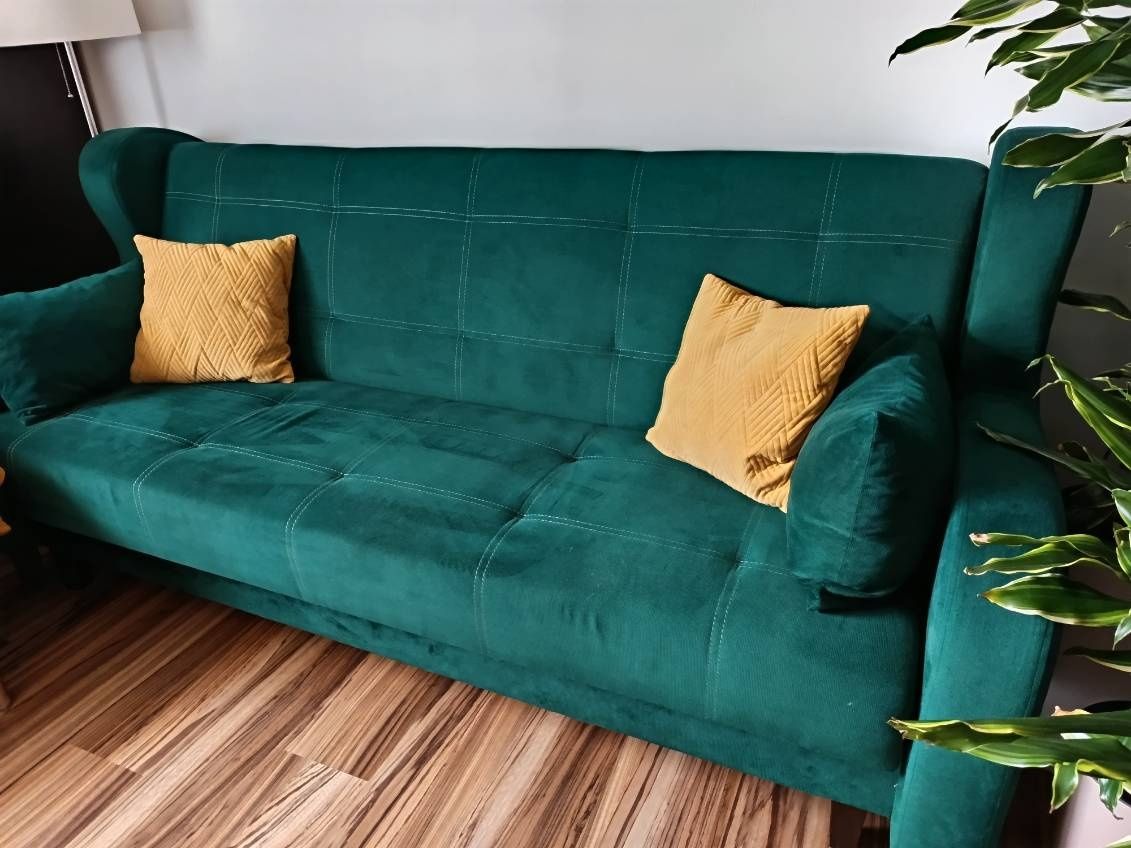 Wersalka, sofa butelkowa zieleń