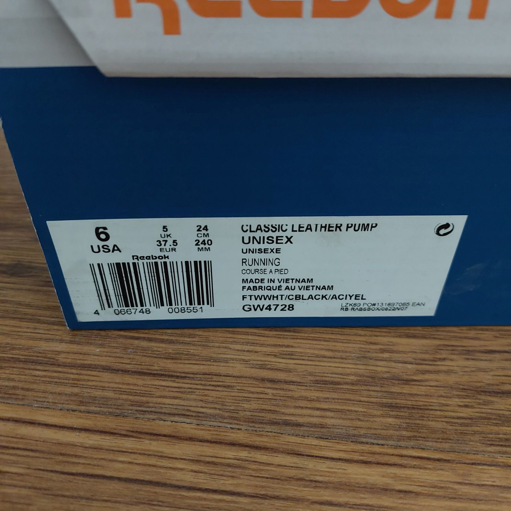 Buty reebok classic leather pump 37.5 unisex