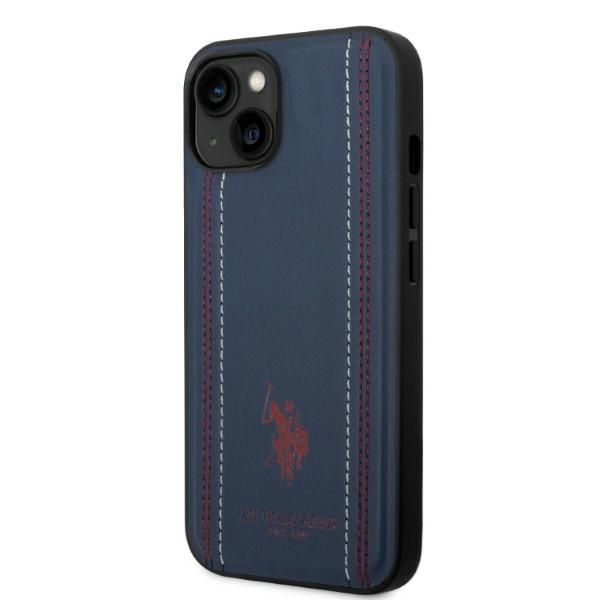 Etui U.S. Polo Assn. Stitch do iPhone 14/15/13 6,1" Granatowa Skóra