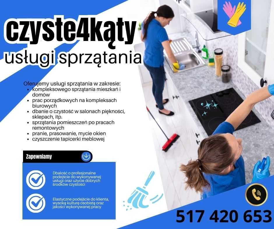 Sprzątanie domów mieszkań biur, pranie tapicerki
