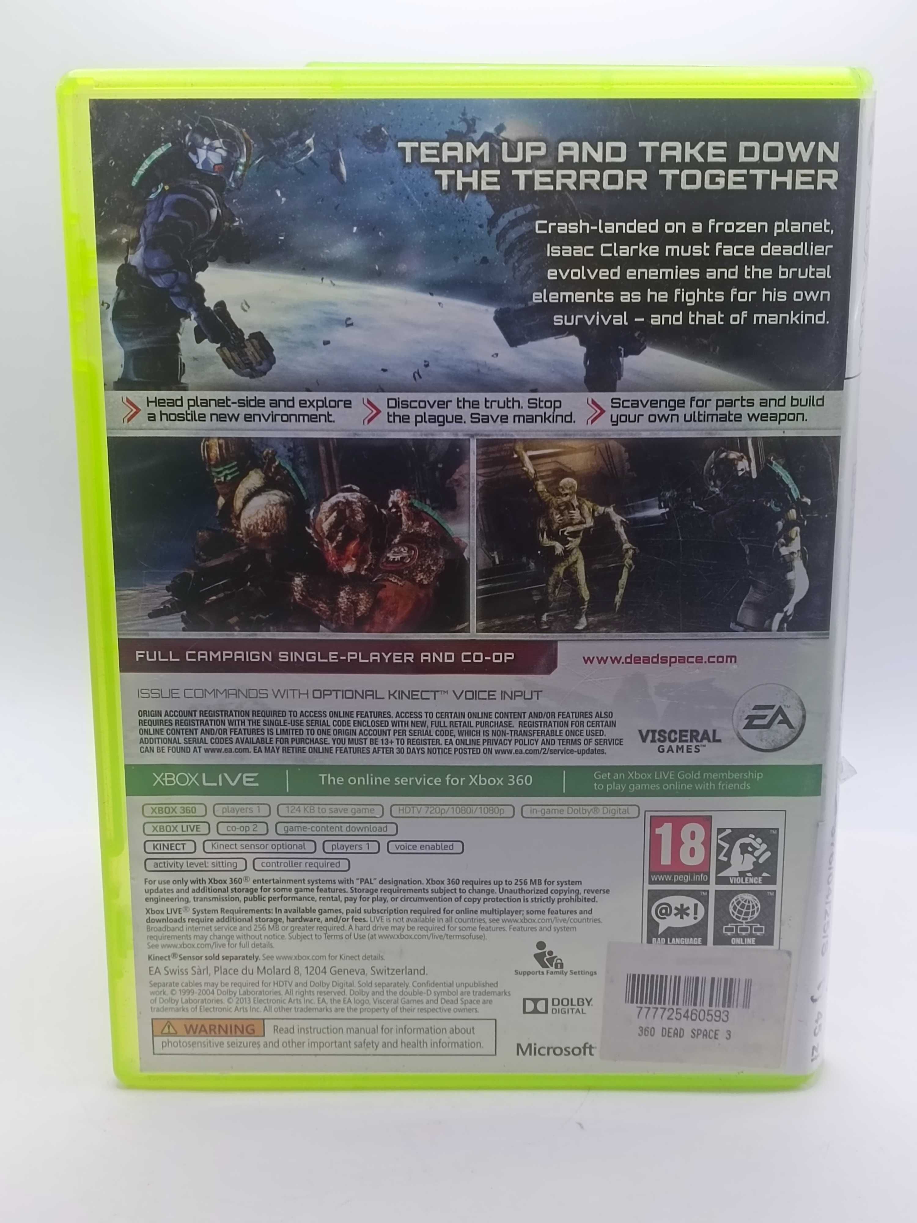 GRA Dead Space 3 2CD Na Xbox 360 376/04/25s