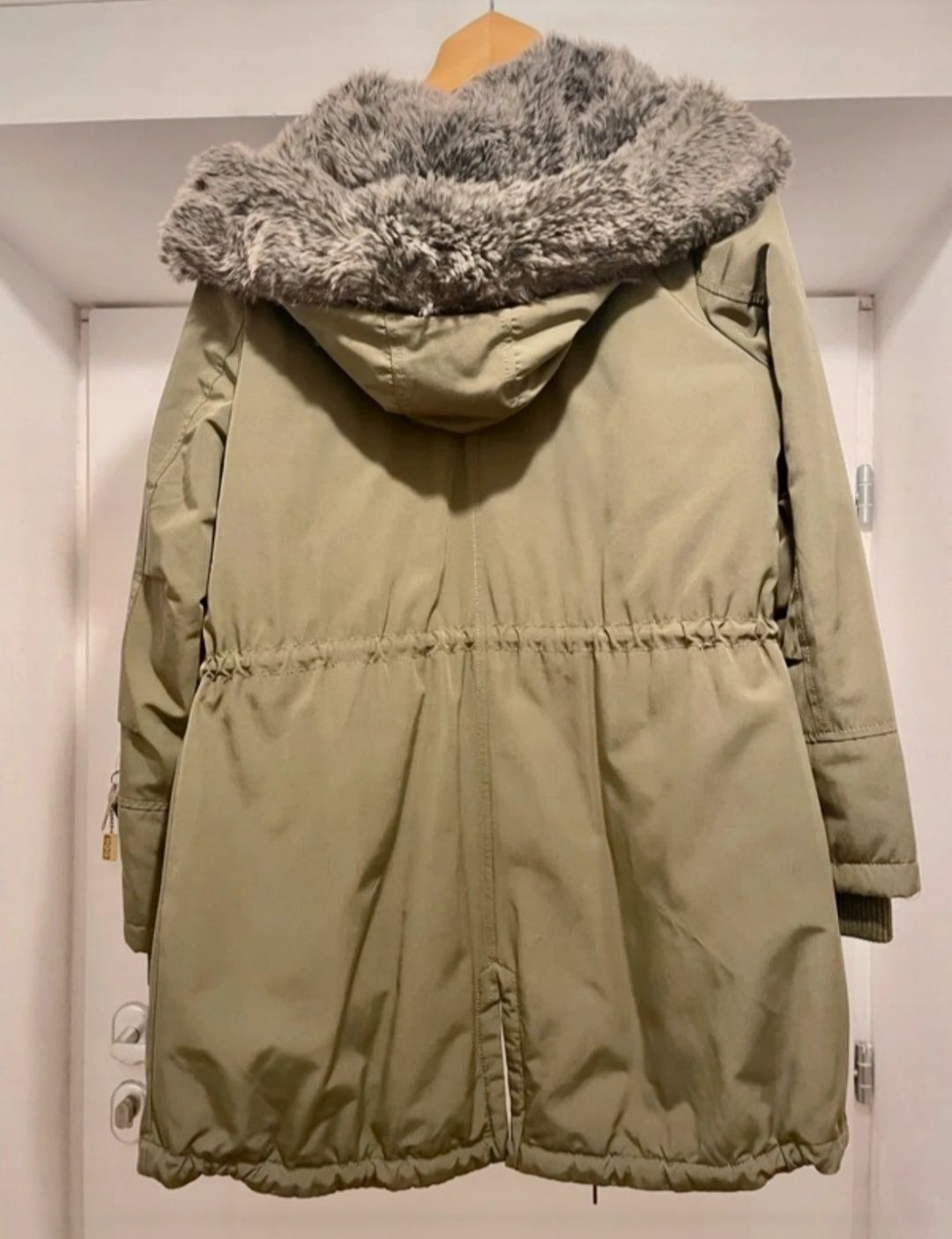 Tommy Hilfiger kurtka parka ocieplana zimowa khaki oliwkowa zielona M