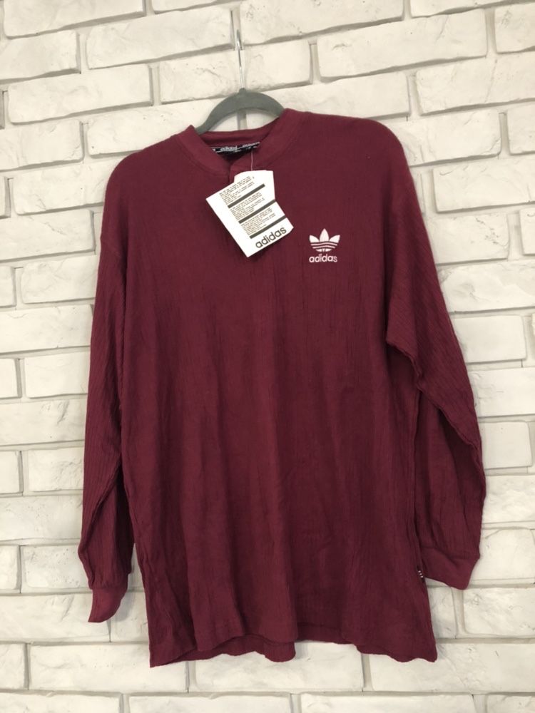 Bluzka adidas bordowa, prazkowana XL