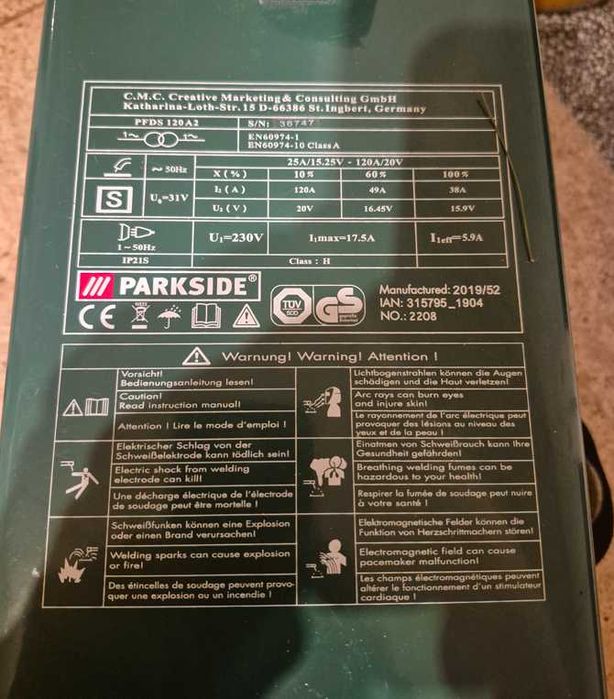 Spawarka Parkside MIG/MAG - Migomat