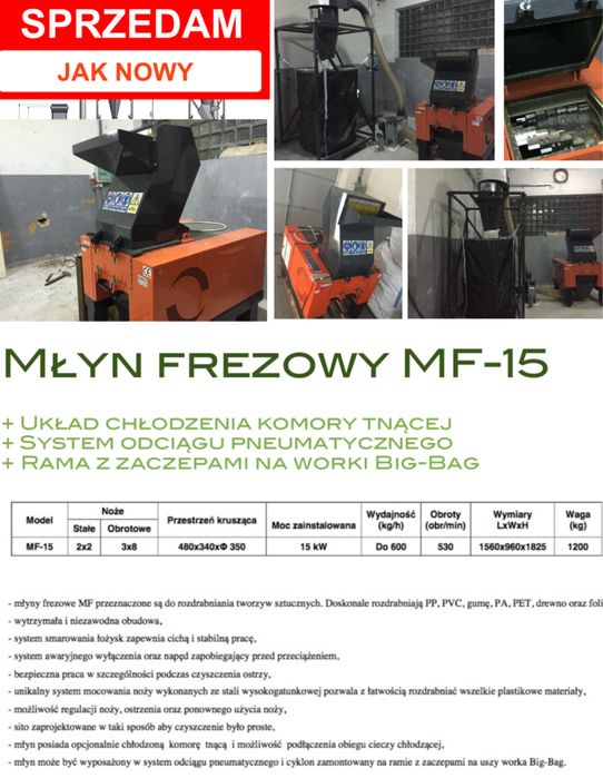 Młyn do tw. sztucznych , kabli itp.