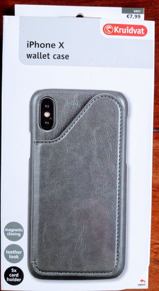 Etui z portfelem iPhone X grey