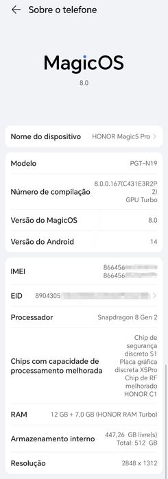 Honor Magic 5 Pro 5G 12Gb | 512 GB | Dual SIM