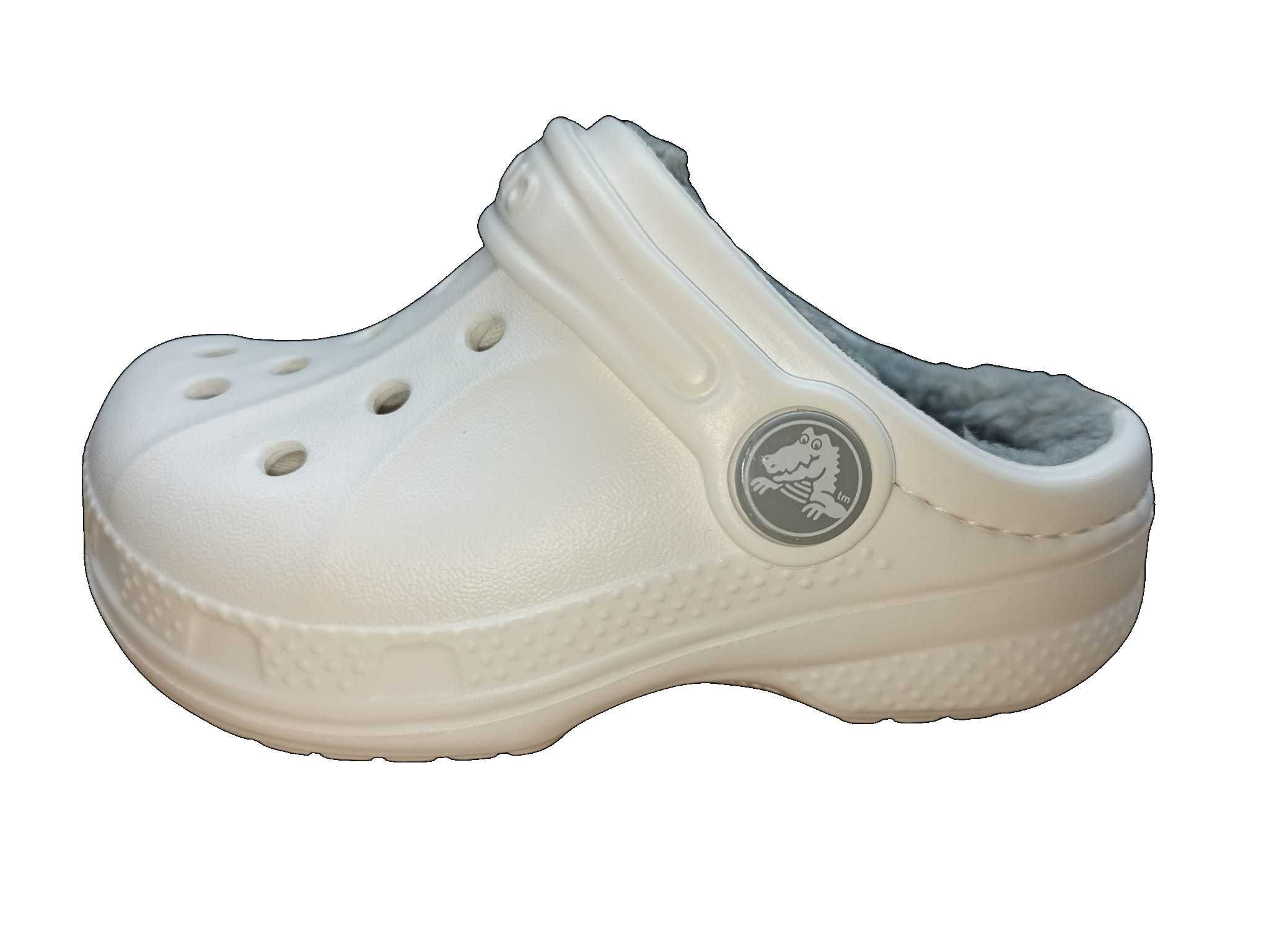 NOWE CROCS klapki kapcie kroksy z podszewką białe r. 22/24 C6/C7