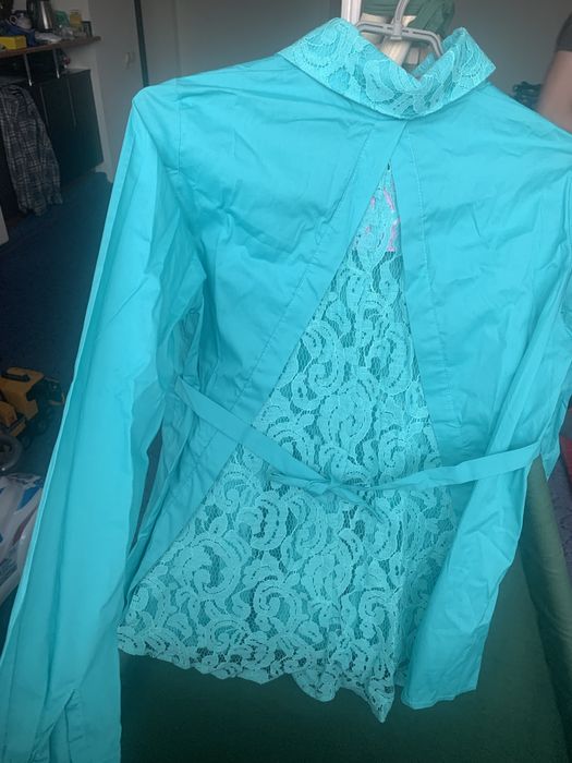 Нова,бірюзова рубашка для вагітних 46 розмір