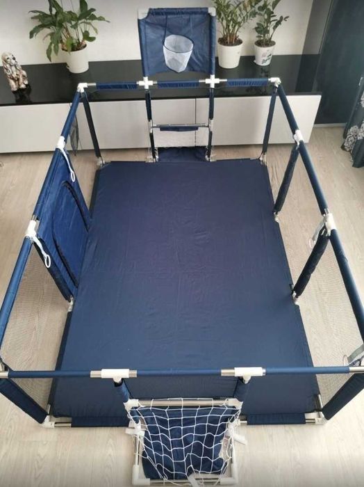 Просторий ігровий манеж 230×120 см для дітей з воротами та кільцем