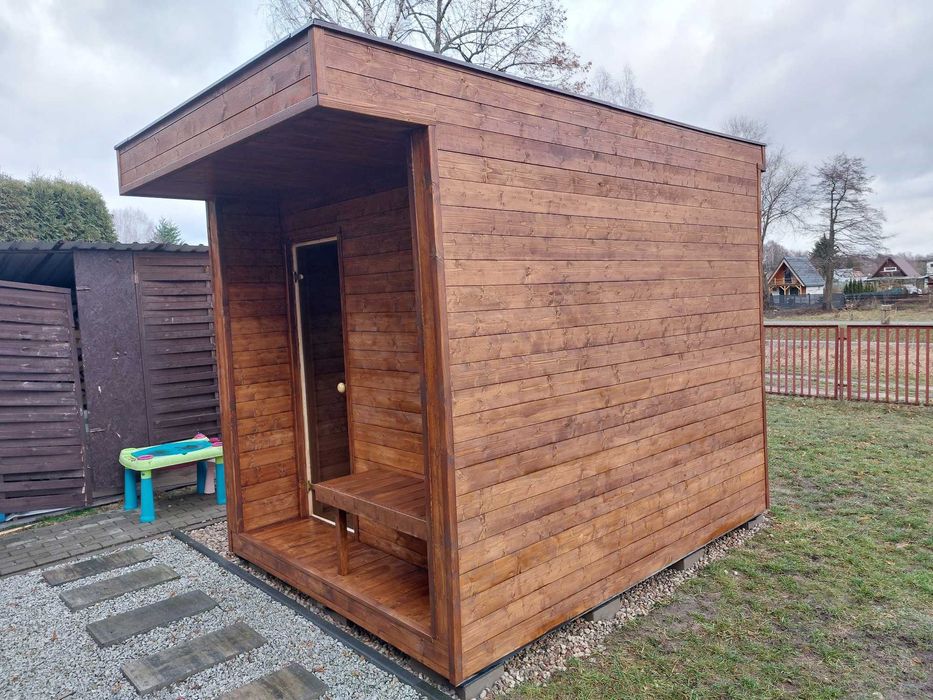 Sauna ogrodowa, domek 230x300 daszek. kompletna