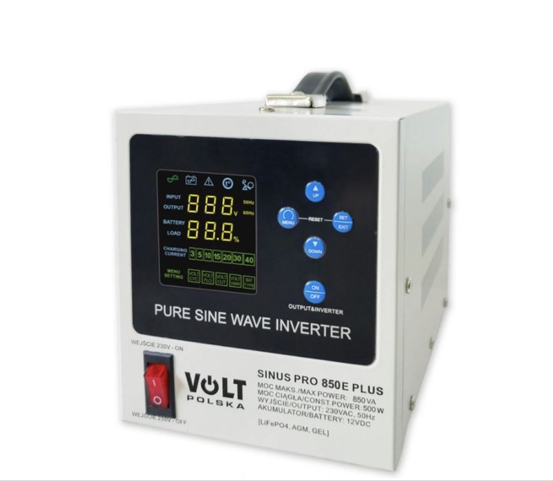 Гібридний ДБЖ/інвертор SINUS PRO 850 E PLUS 12/230V 500/850W