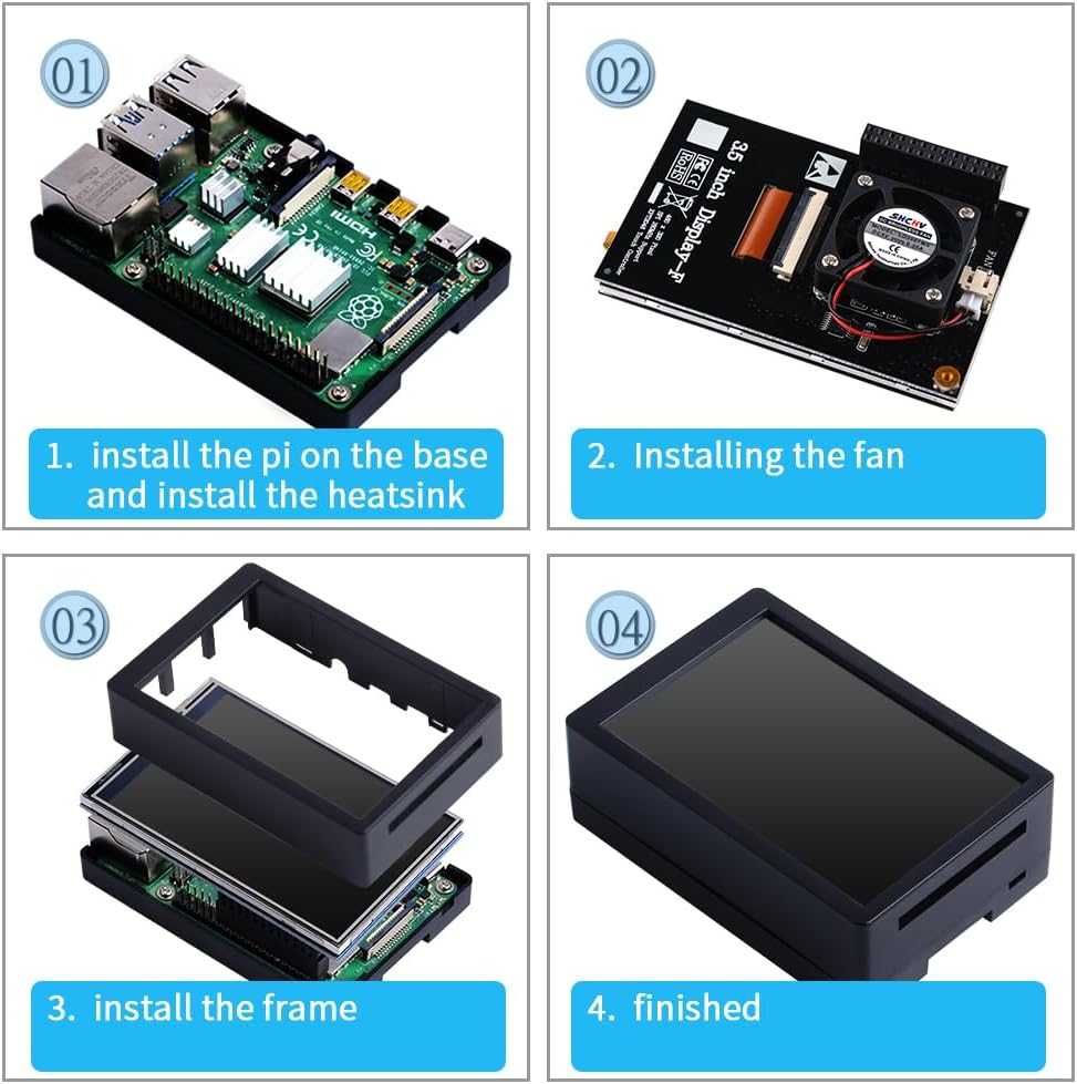 Jun-Saxifragelec Obudowa + dotykowy Wyświetlacz ekran Raspberry Pi 4