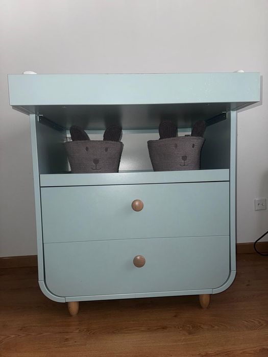 Berço com gaveta e trocador- IKEA MYLLRA