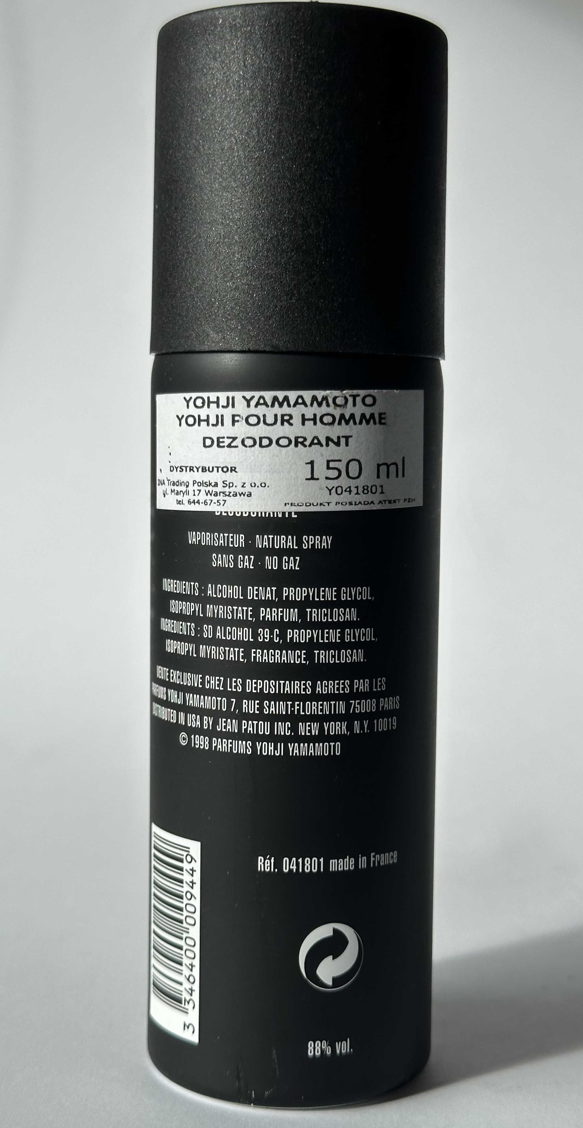 Yohji  Homme (1999) Yohji Yamamoto Déodorant 148/150 ml