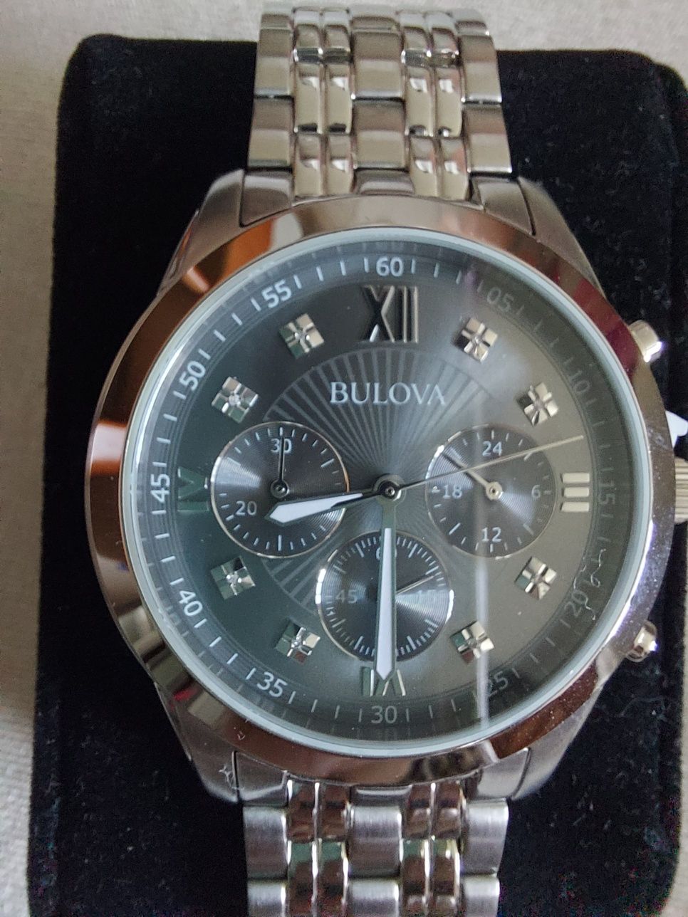 Новий чоловічий годинник хронограф BULOVA з діамантами