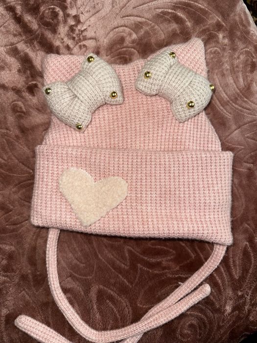 Зимова шапка, шапочка на дівчинку 48-50