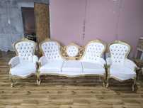 Komplet wypoczynkowy Ludwik po renowacji stan idealny sofa dwa fotele