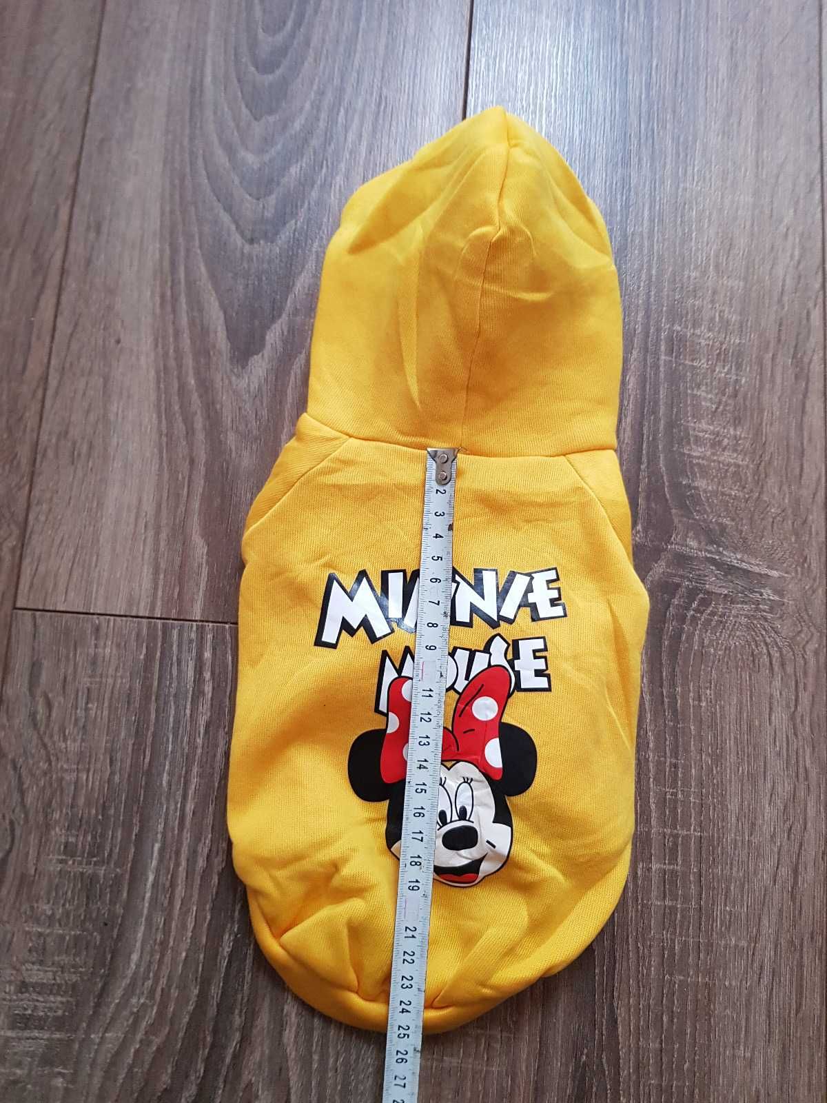 Żółta bluza z kapturem dla psa Myszka Minnie Disney S ubranko