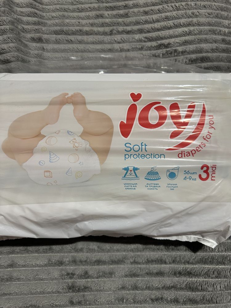 Підгузки joy 3 4-9 кг 56 шт.