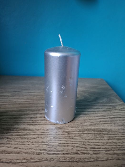 Srebrna świeca 12,5cm święta ozdoba stroik