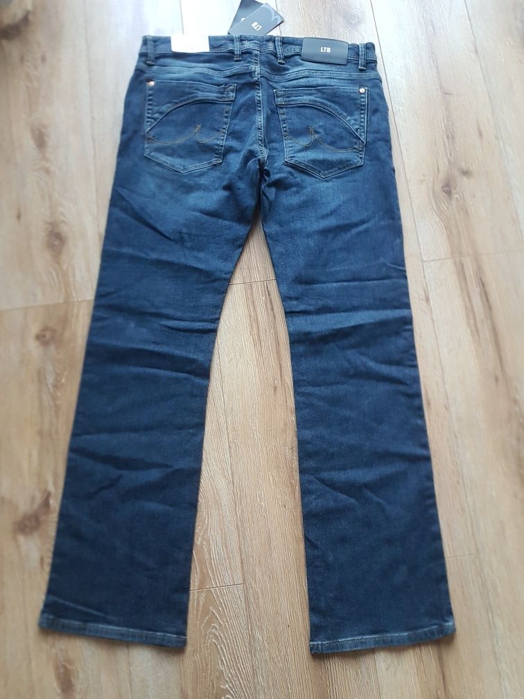 LTB Jeans dżinsy jeansy spodnie męskie dzwony W34 L34 granatowe XL