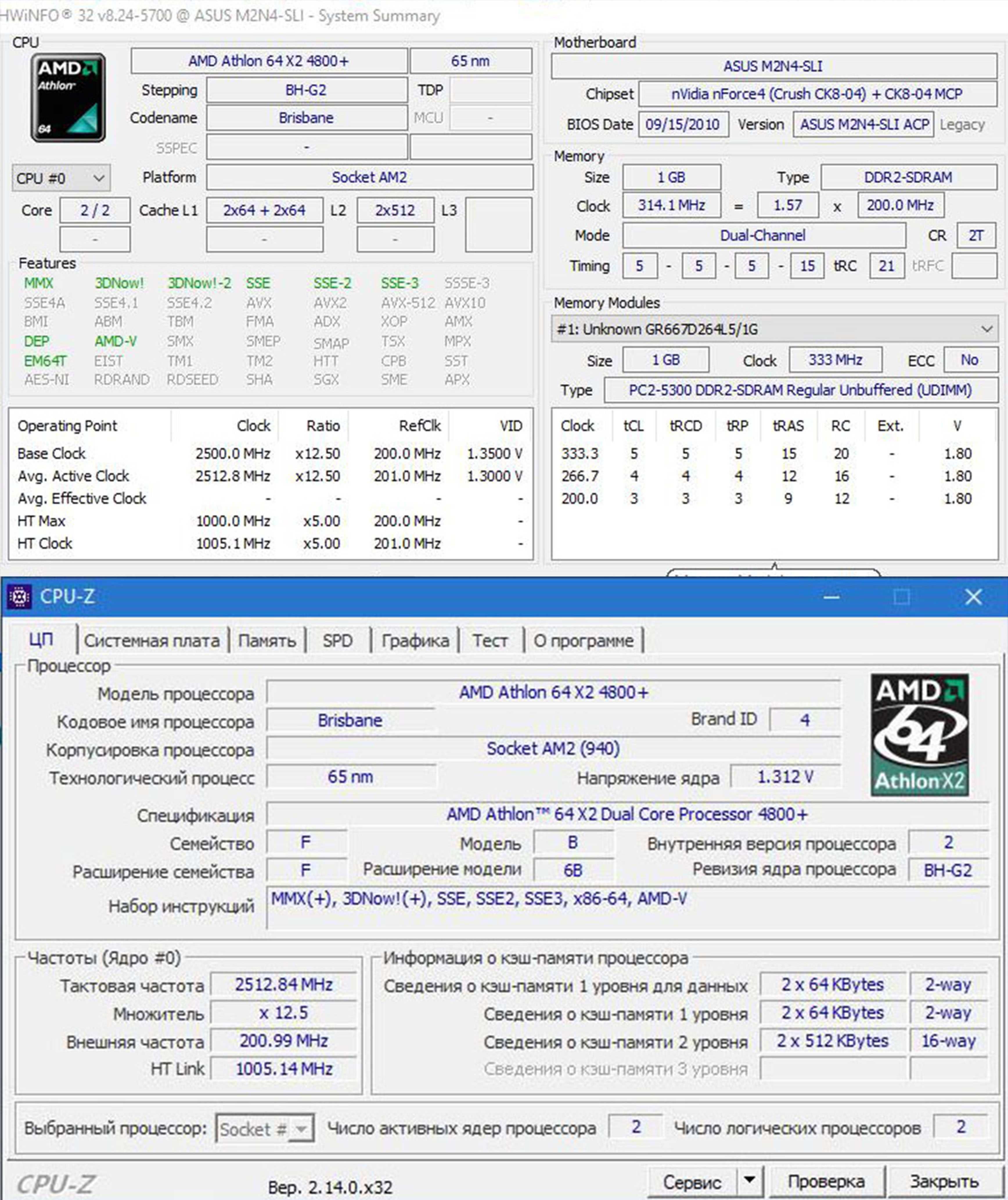 Материнская плата ASUS M2N4-SLI AM2 + Процессор Athlon 64 X2 4800+