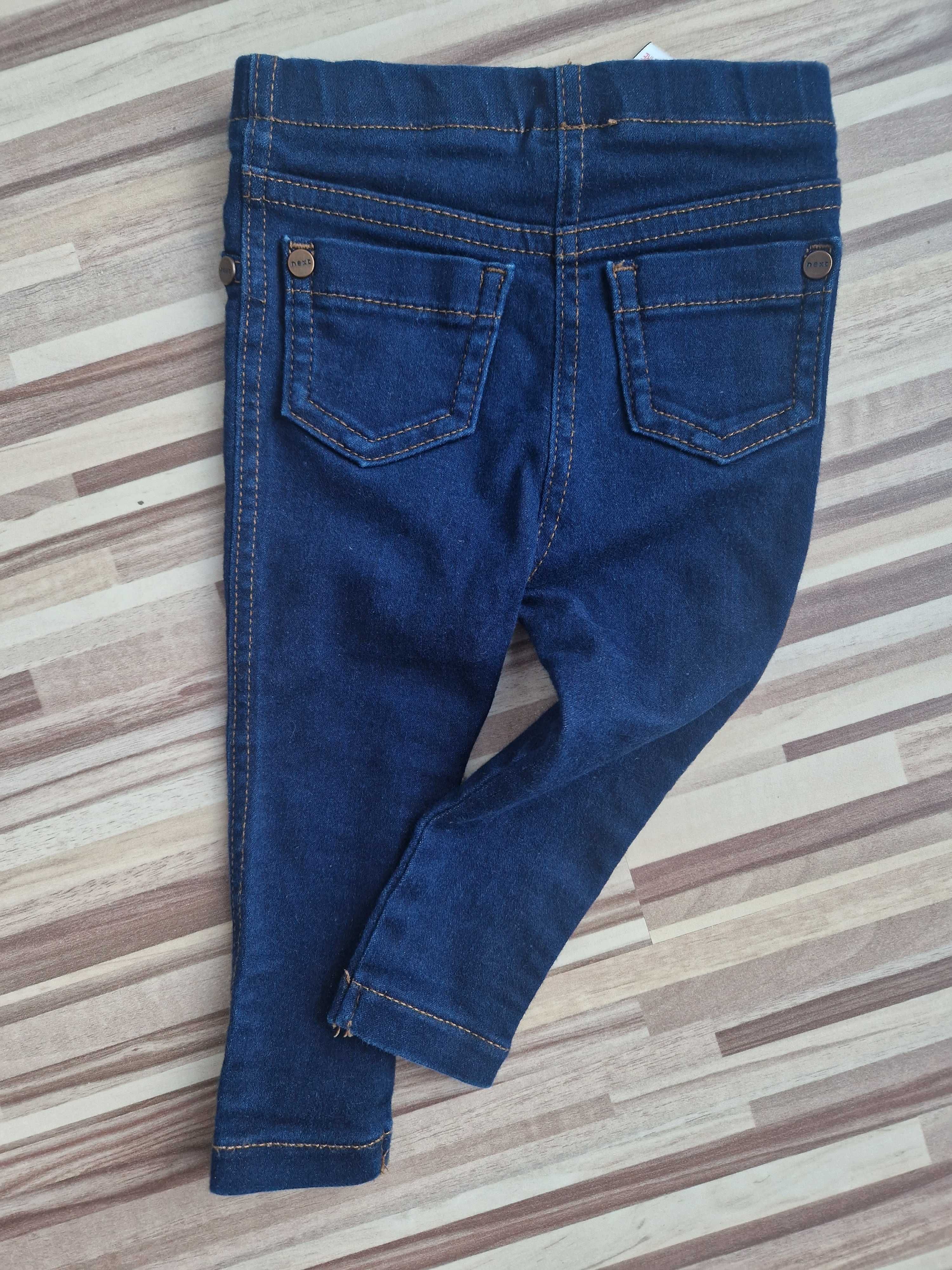 Spodnie jeansowe legginsy next 6-9 miesięcy