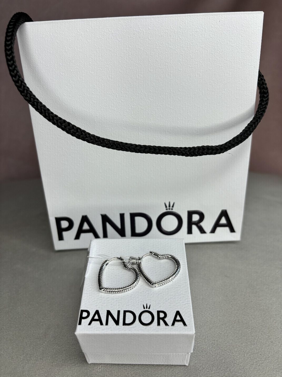 Сережки Pandora Срібло серце пандора