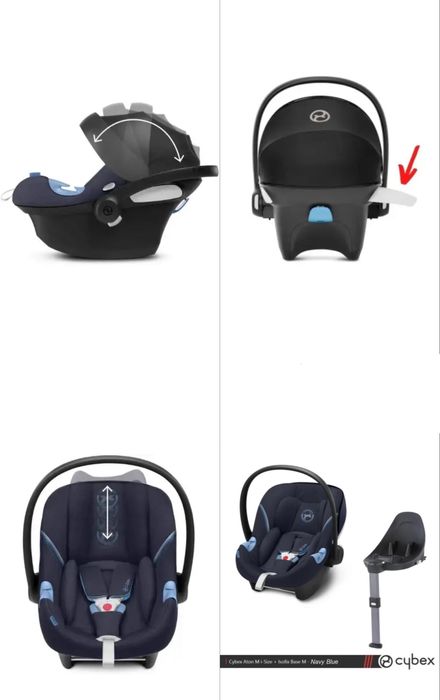 Автолюлька з базою Cybex Aton M i-Size + Izofix Base M - Navy Blue