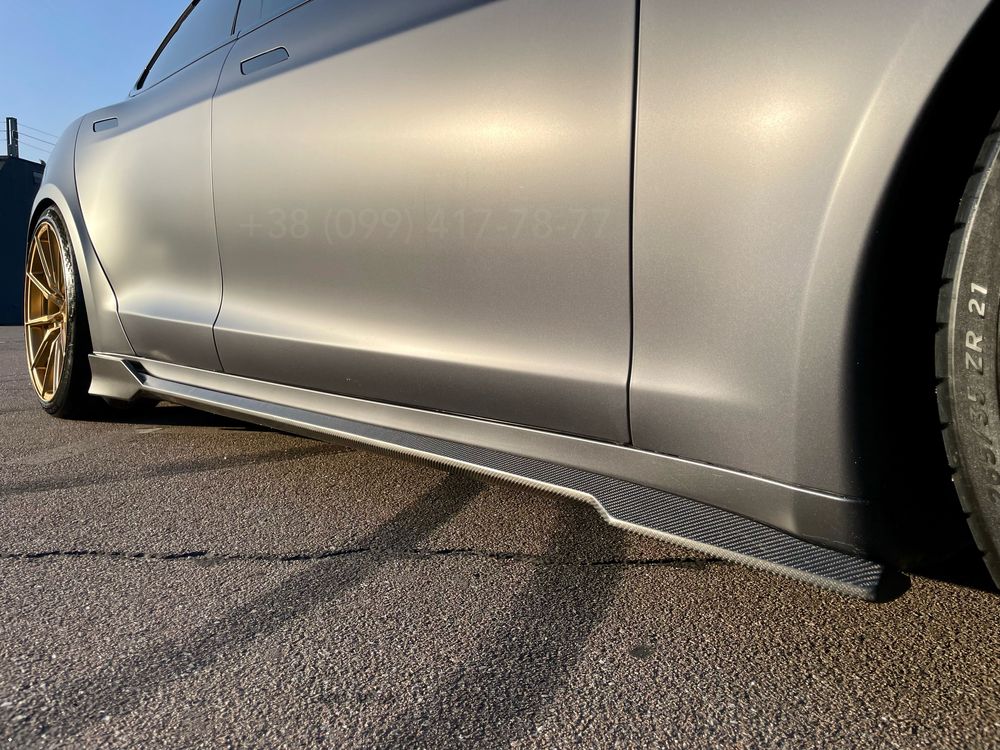 Обвес TESLA Model S Plaid Накладка Губа Сплиттер Диффузор Карбон