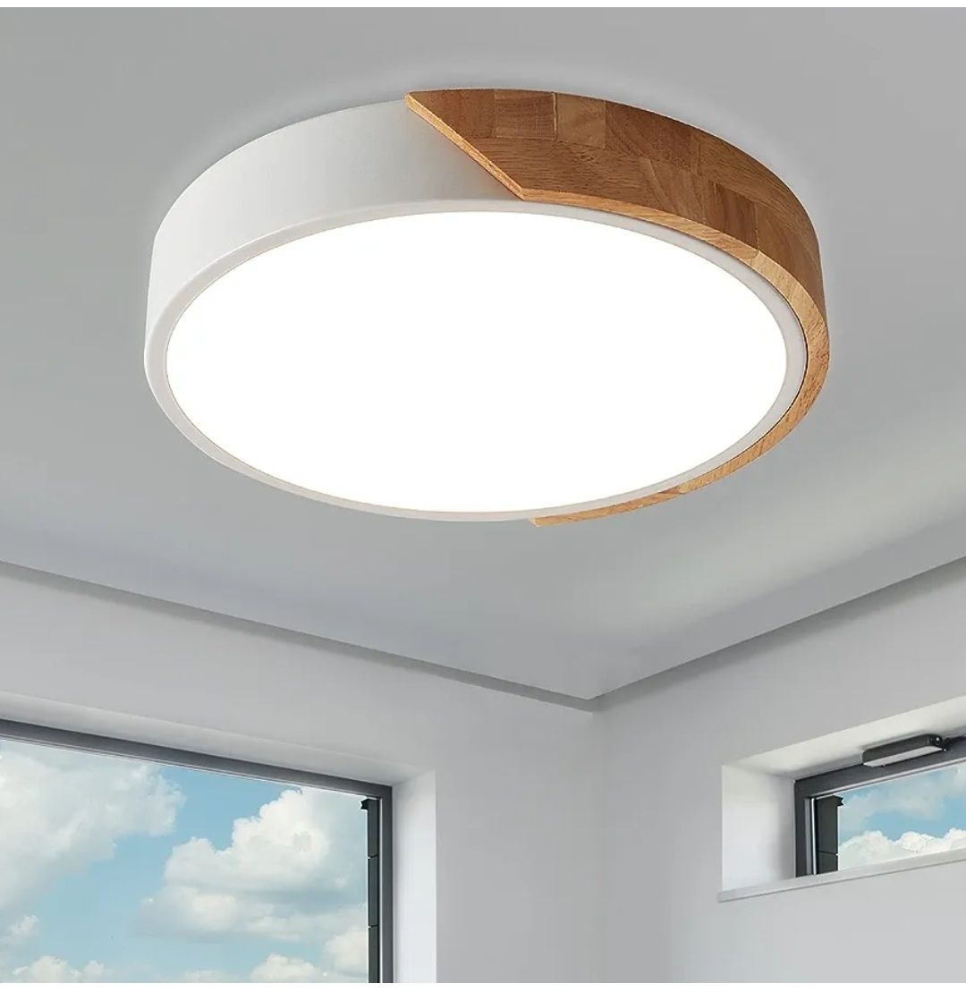 Niceme lampa sufitowa LED drewno