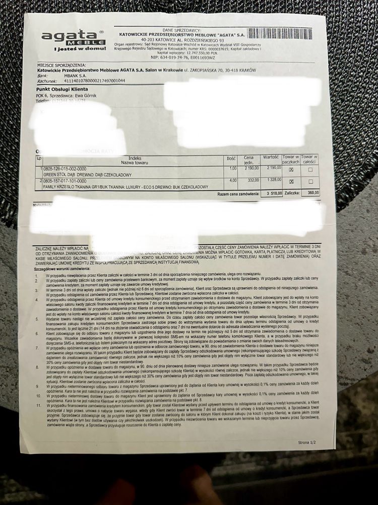 Stół rozkł. + 6 krzeseł z Paged Meble