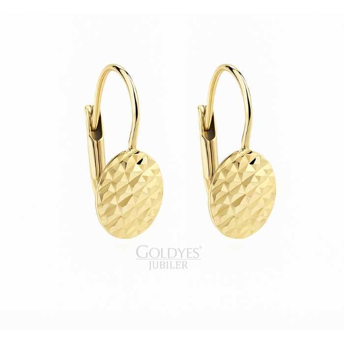 Złote kolczyki DIAMENTOWANE próba 585