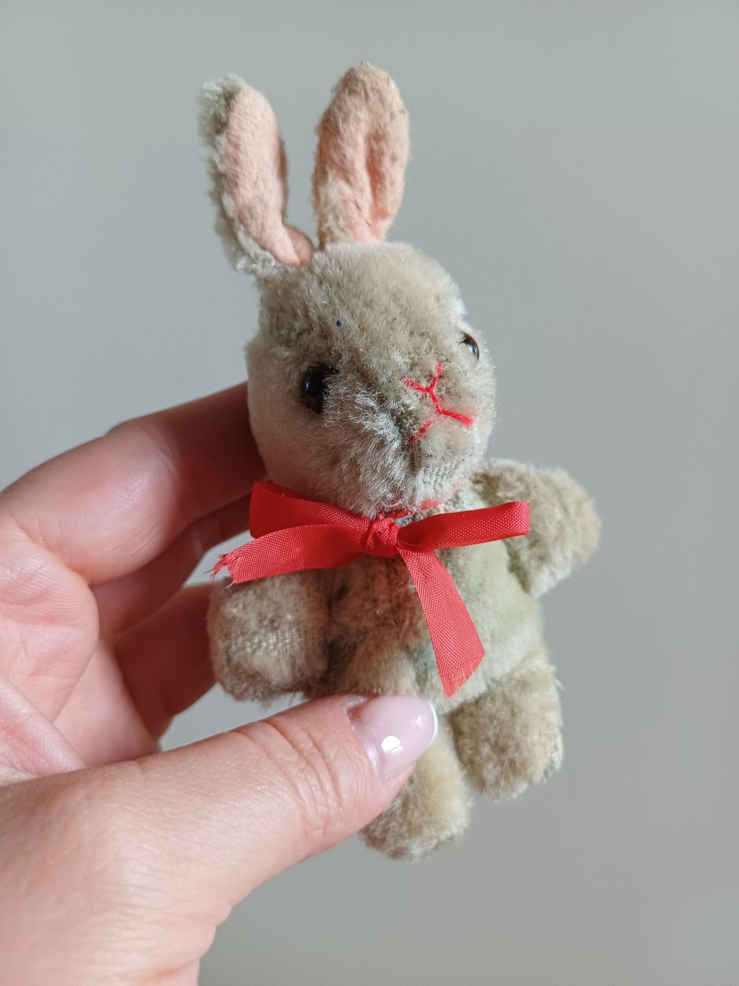 Króliczek królik zając steiff styl wełniany pluszowy stara zabawka