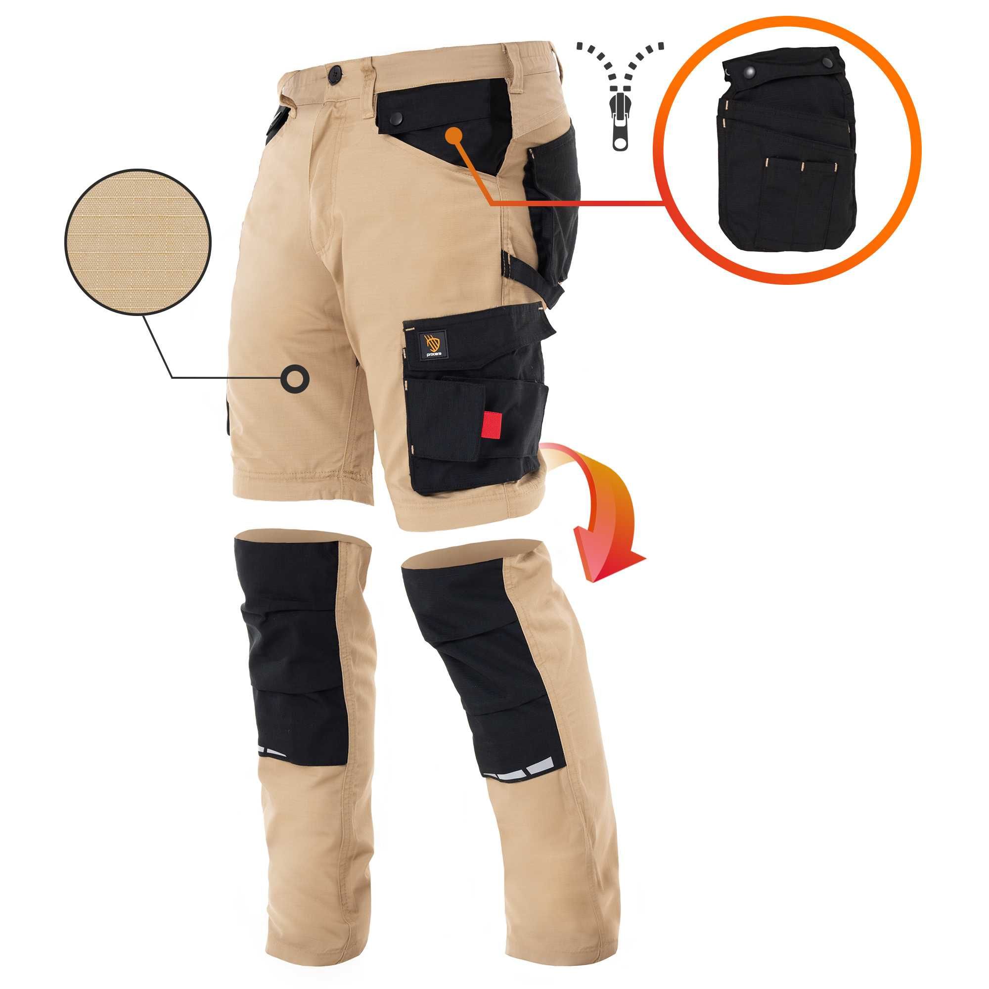 Spodnie robocze Monterskie 2w1 Spodnie + Spodenki krótkie Rozmiar 46
