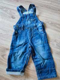 Spodnie niemowlęce ogrodniczki jeans rozmiar 74
