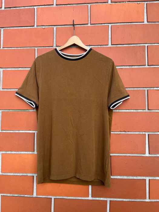 Brązowa karmelowa męska koszulka T-shirt River Island mascule fit